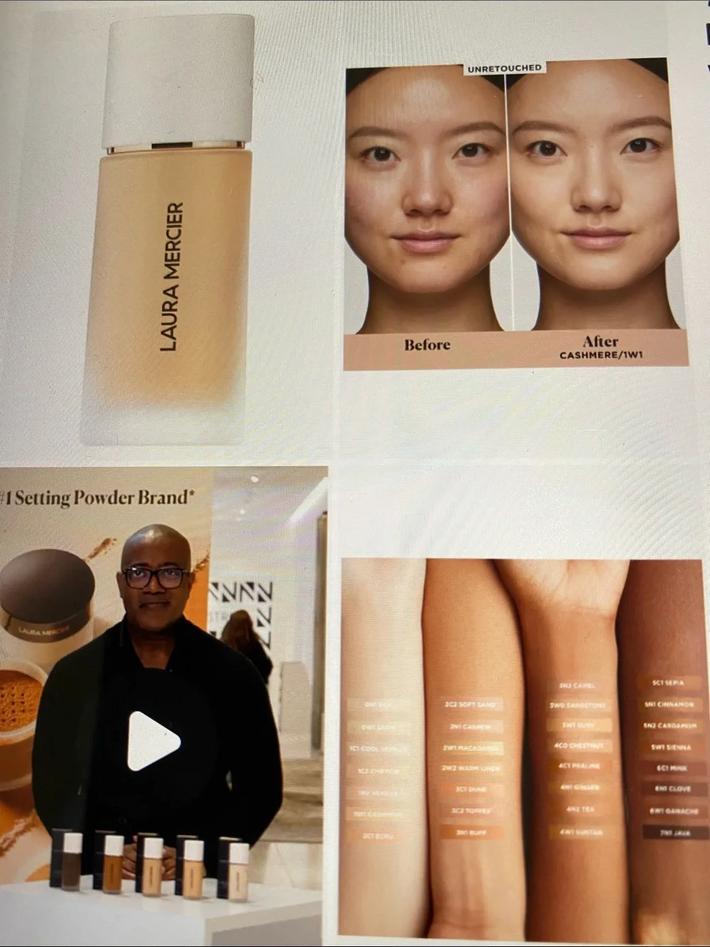 Laura Mercier Real Flawless Weightless Foundation In Cashmere new Not Returnable